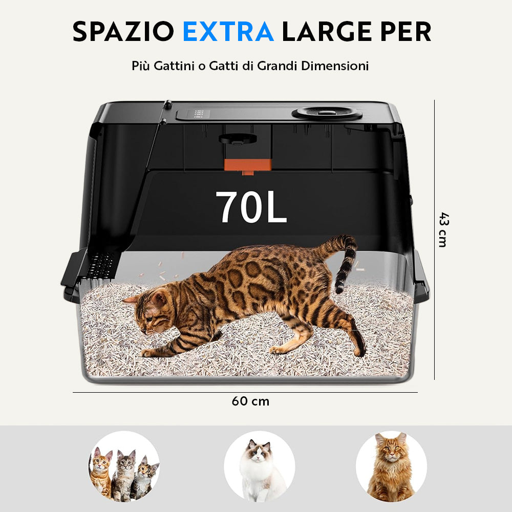 Lettiera in Acciaio Inox con Ventola Anti-odori