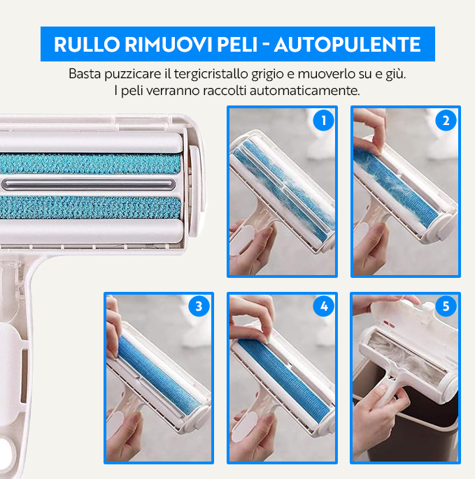 Rullo Rimuovi Peli + Guanto Gratuito