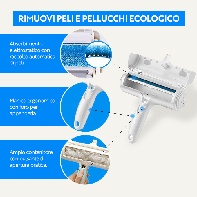 Rullo Rimuovi Peli + Guanto Gratuito
