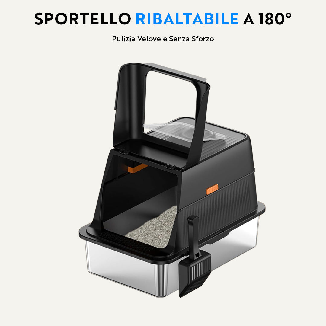 Lettiera in Acciaio Inox con Ventola Anti-odori
