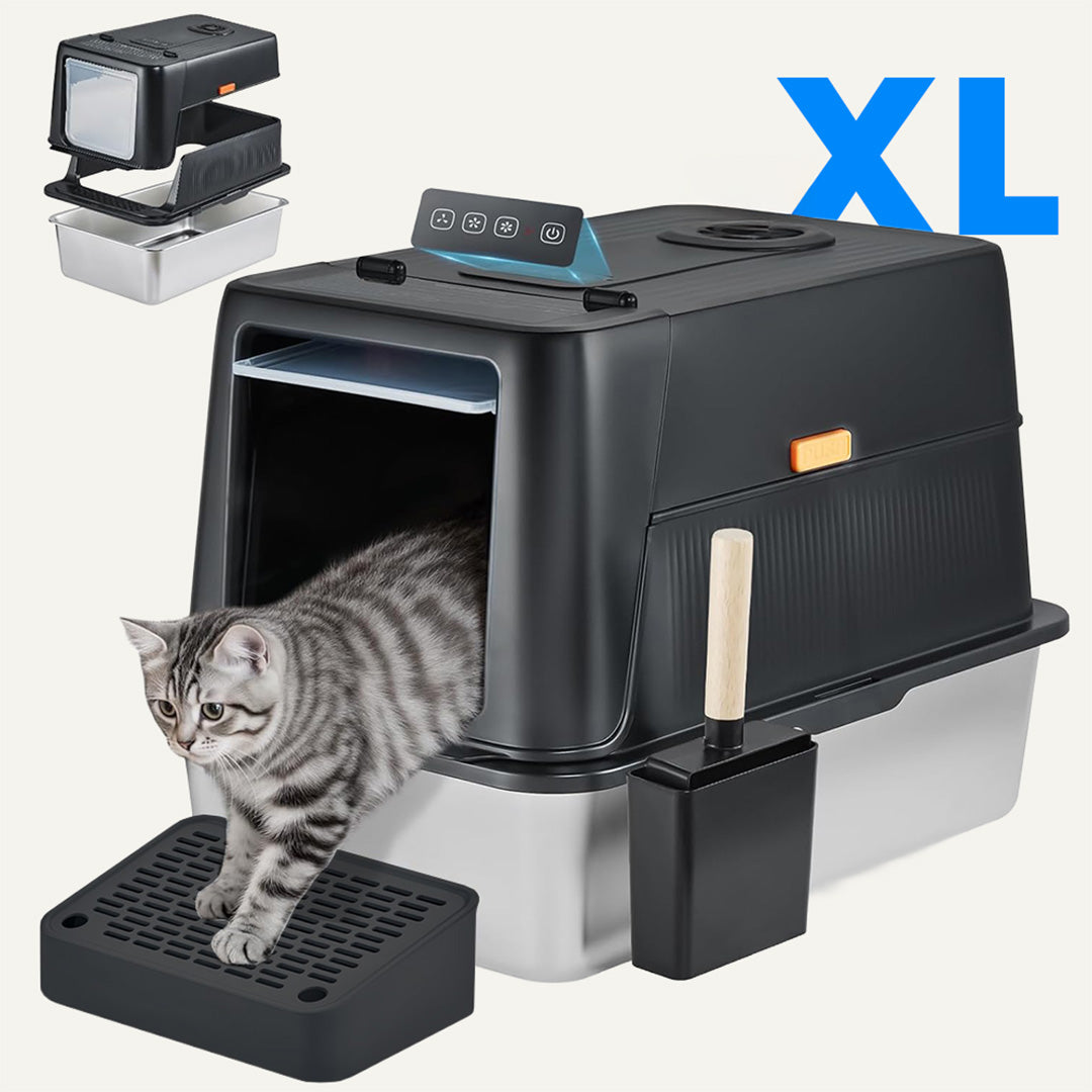 Lettiera in Acciaio Inox con Ventola Anti-odori