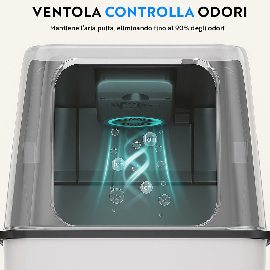 Lettiera in Acciaio Inox con Ventola Anti-odori