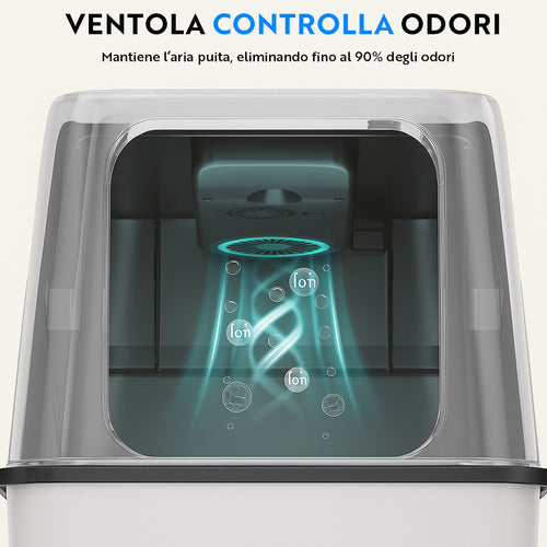 Lettiera in Acciaio Inox con Ventola Anti-odori