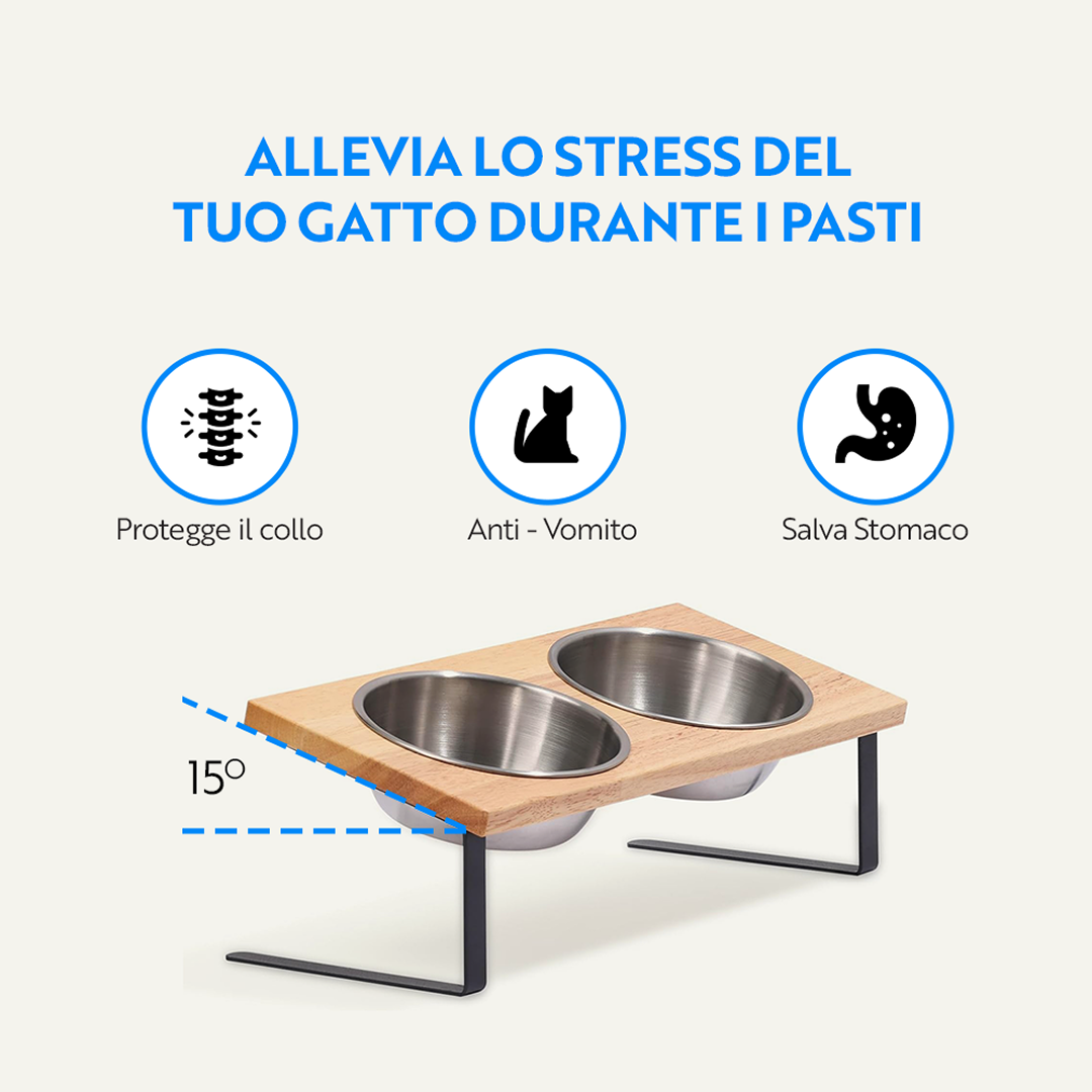 Ciotole Rialzate Anti Vomito  – Salva Collo e Digestione